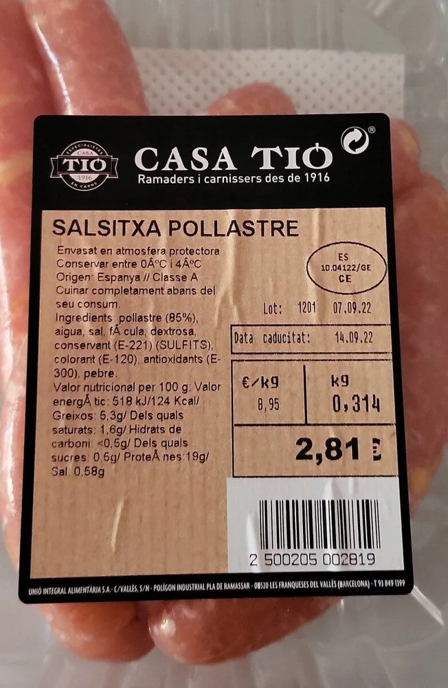 Salsitxa pollastre