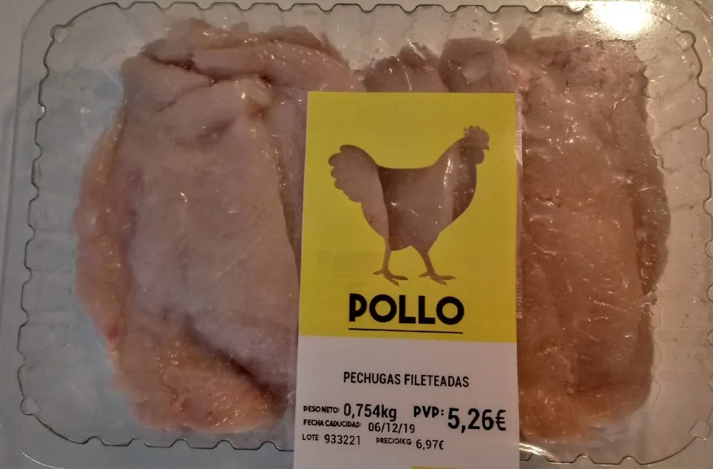 Pechugas de pollo fileteada