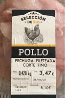 Pechuga de pollo fileteada