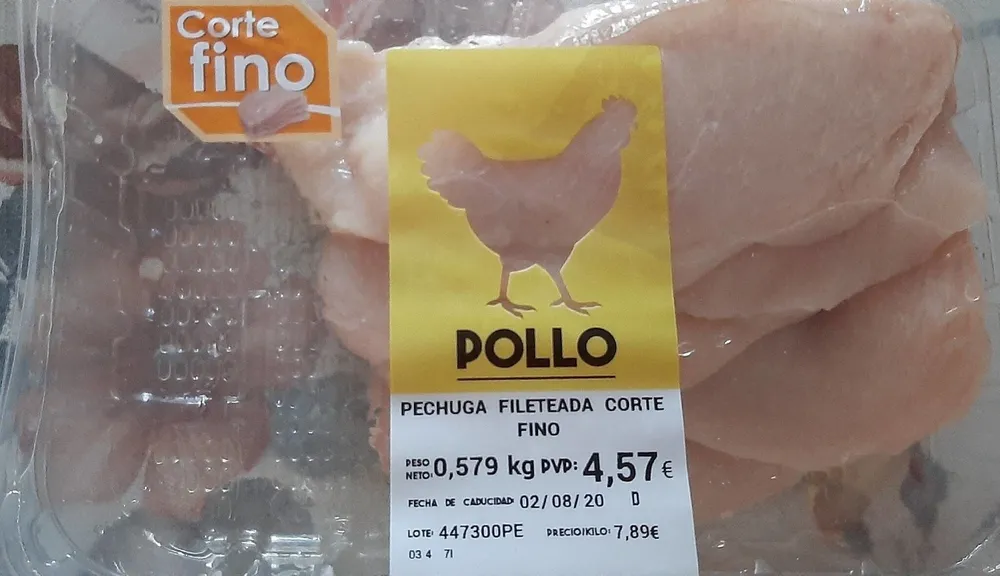 Pechuga Fileteada Corte Fino de Pollo
