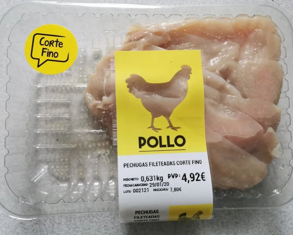 Pechugas fileteadas corte fino