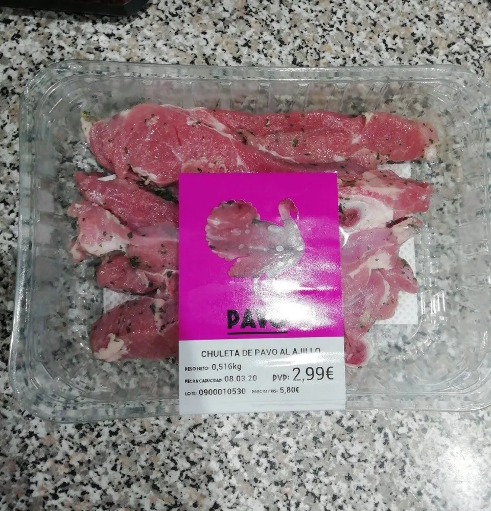 Chuleta de Pavo al ajillo