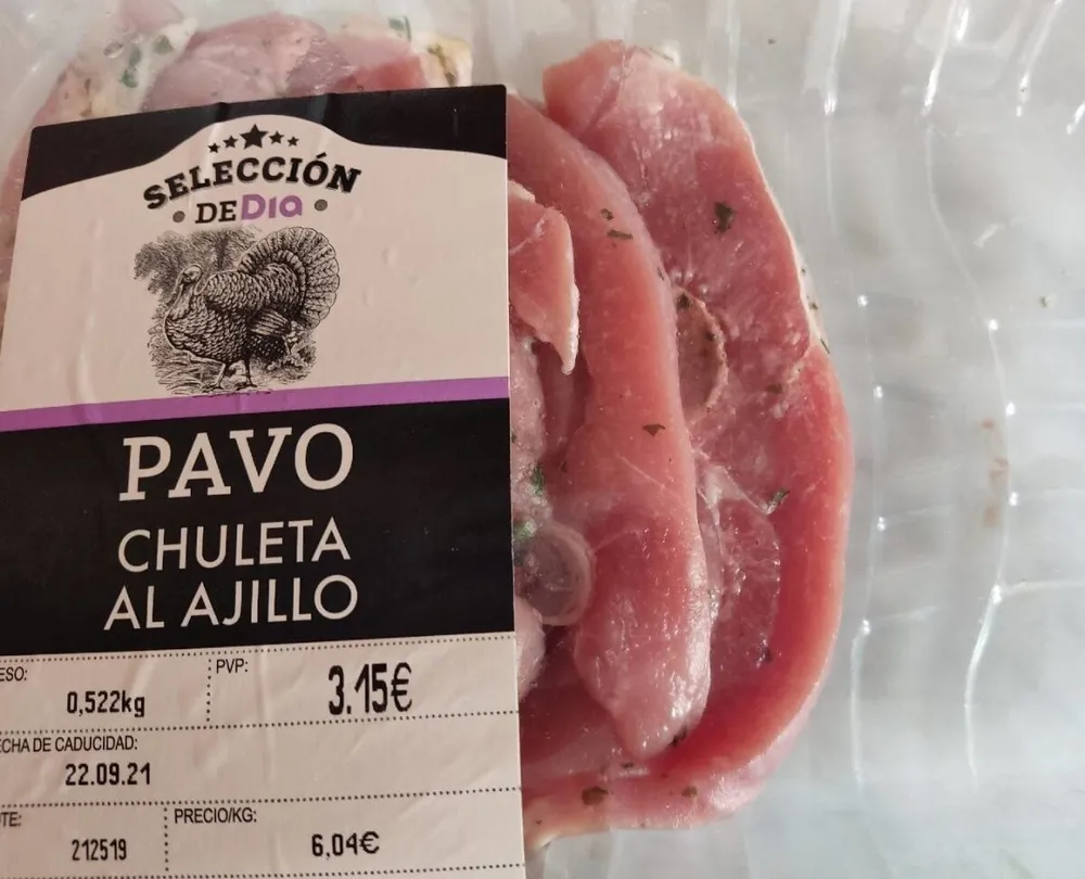 Chuleta pavo al ajillo
