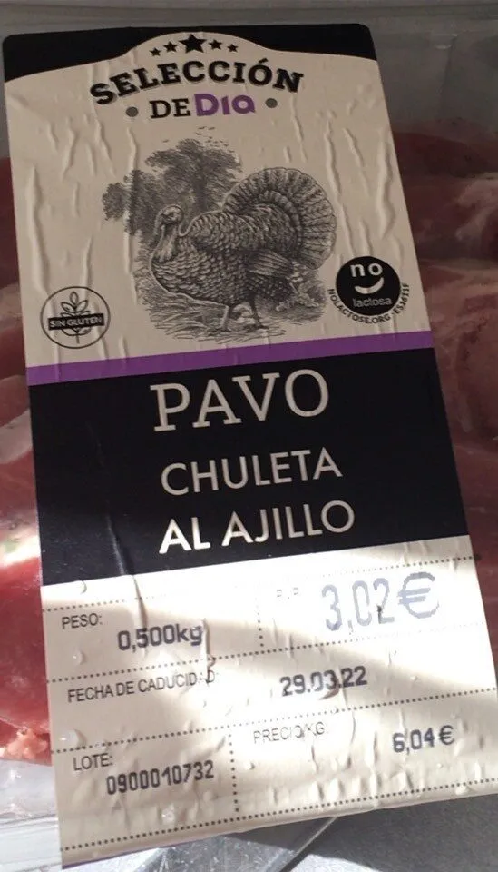 Chuletas de pavo al ajillo