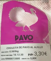 Chuleta de pavo al ajillo
