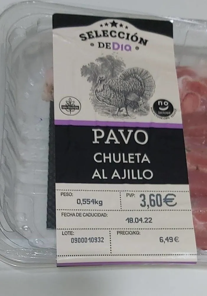 Pavo chuleta al ajillo
