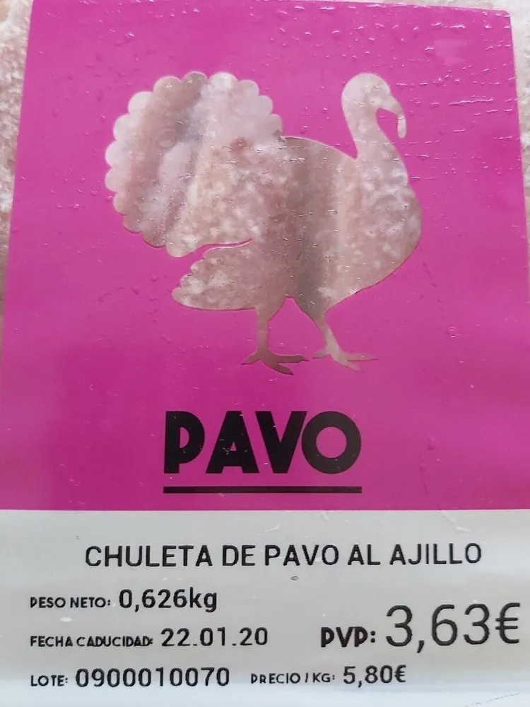 Chuleta de pavo al ajillo