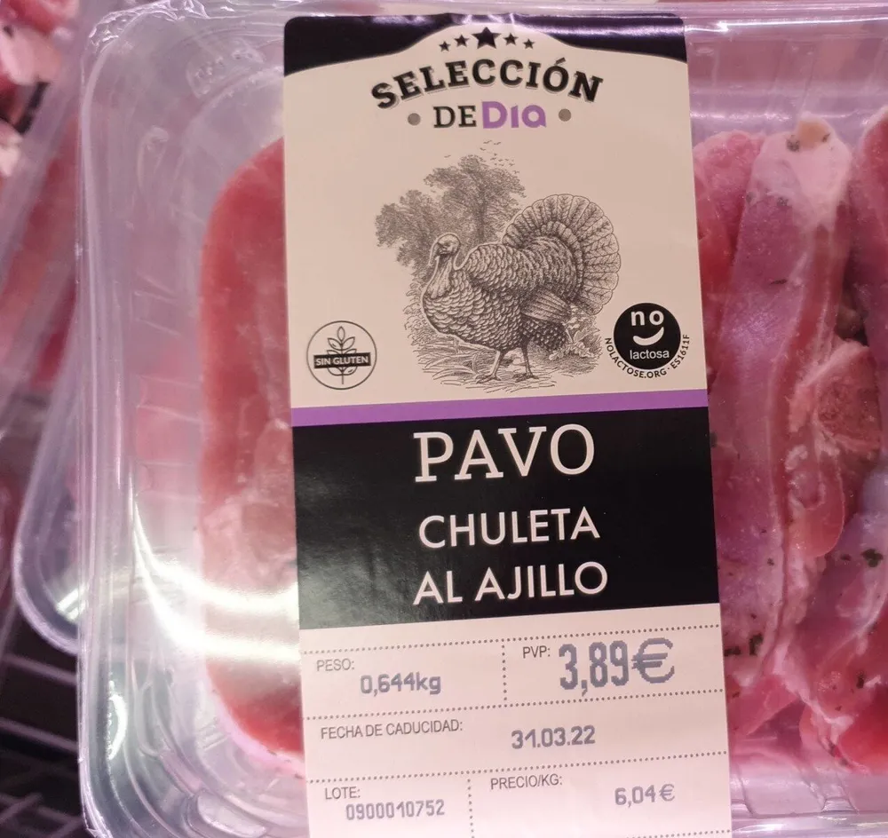 Chuleta de pavo al ajillo