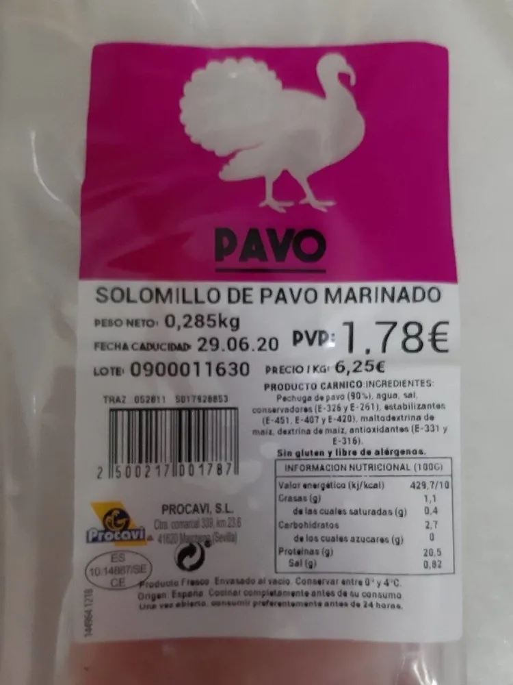 Solomillo de pavo marinado