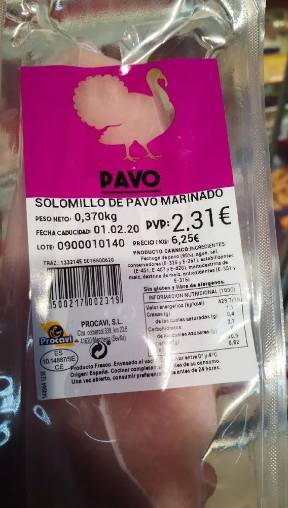 Solomillo de Pavo marinado