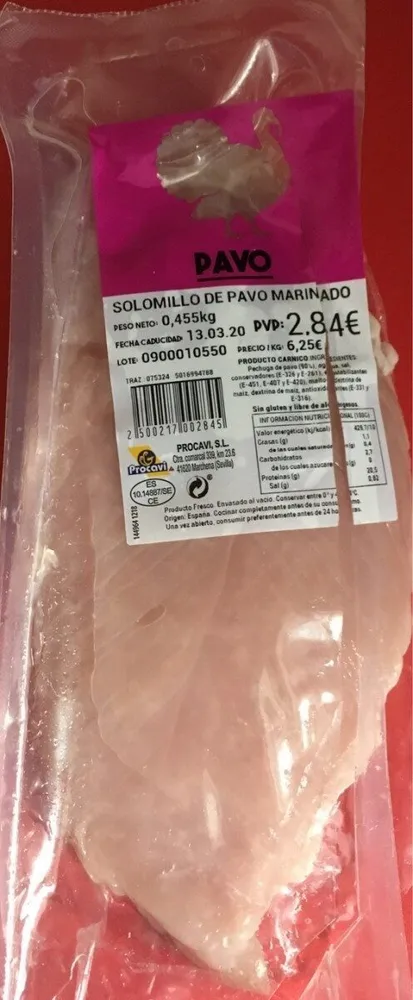 Solomillo de pavo marinado