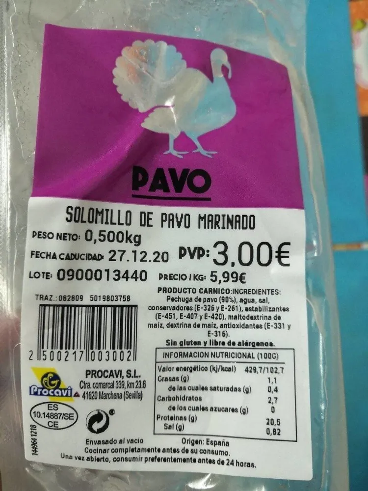 Solomillo de pavo marinado