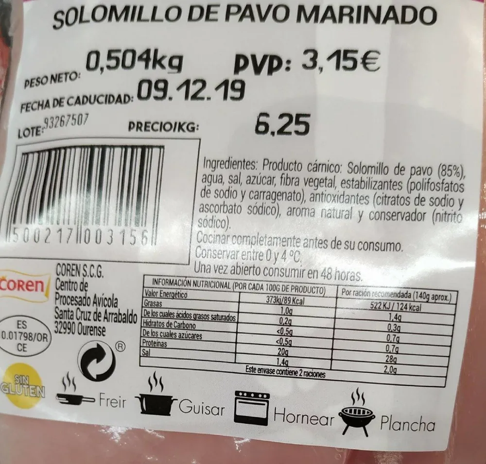 Solomillo de Pavo Marinado