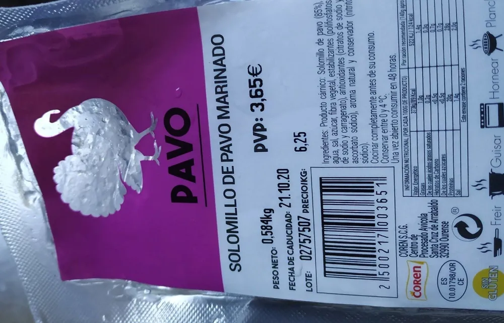 Solomillo de pavo marinado