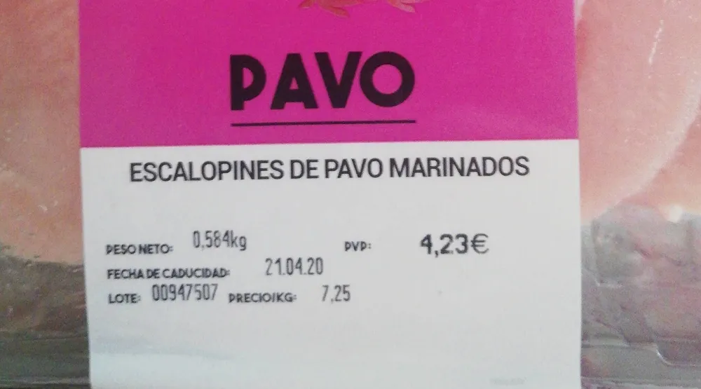 Escalones de pavo marinados