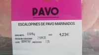 Escalones de pavo marinados