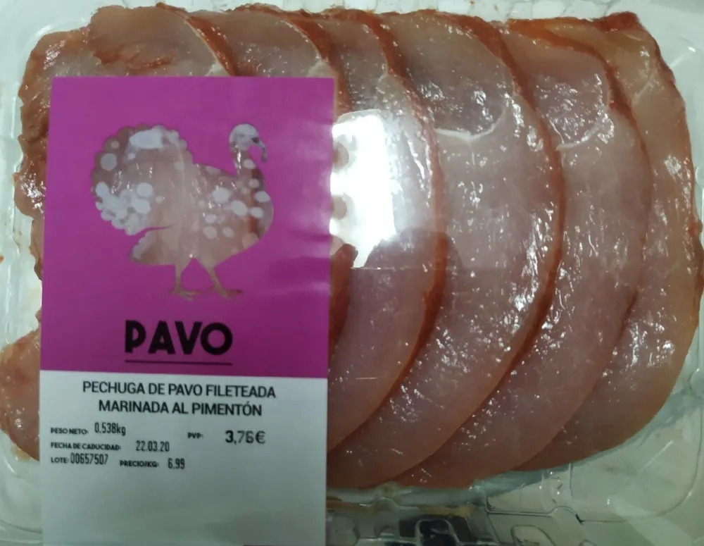 Pechuga de Pavo Fileteada Marinada al Pimentónl