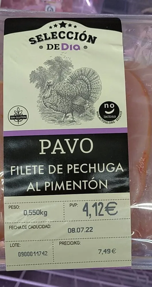 Pavo filete de pechuga