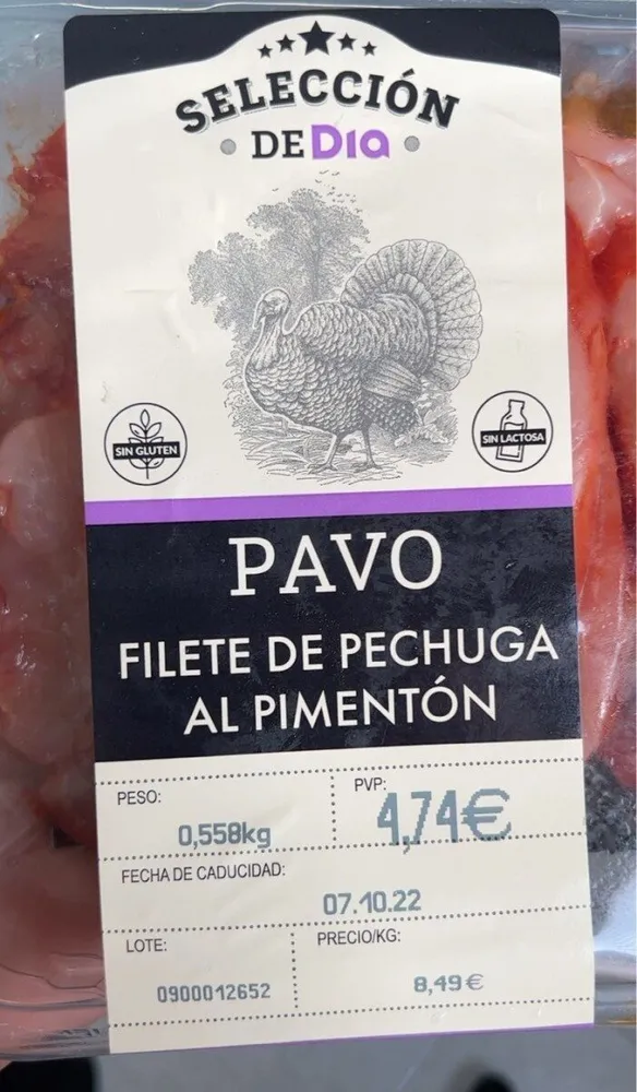 Pavo filete de pechuga al pimenton