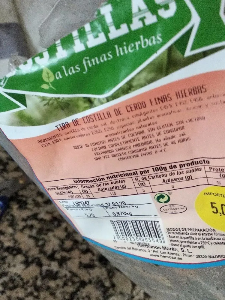 Costillas a las finas hierbas