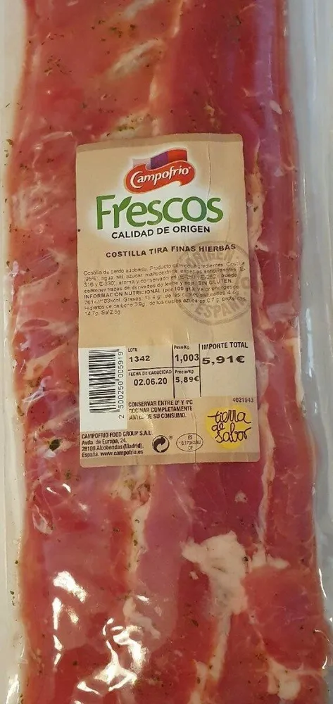 Costilla tira fina hierbas