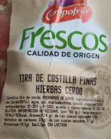 Tira de costilla finas hierbas cerdo