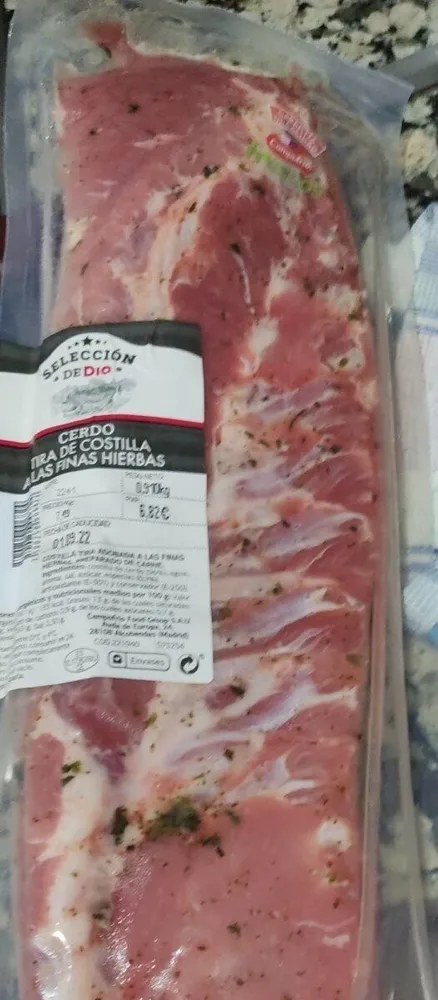 Tiras costillas de cerdo