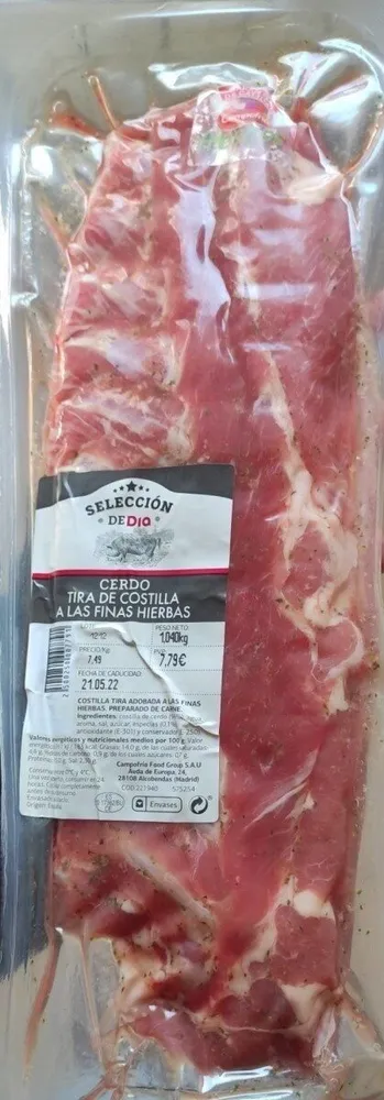 Cerdo Tira de Costilla a las finas Hierbas