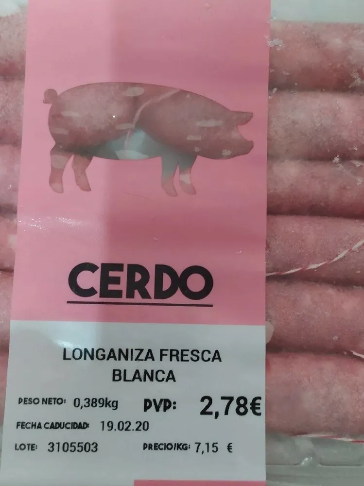 Longaniza fresca blanca