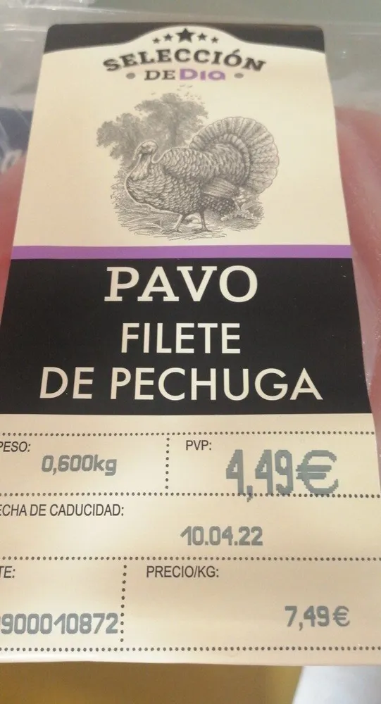 Bandeja de filetes de pechuga de pavo