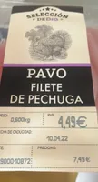Bandeja de filetes de pechuga de pavo