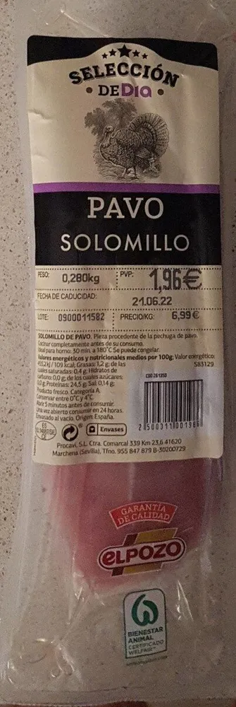 Pavo solomillo