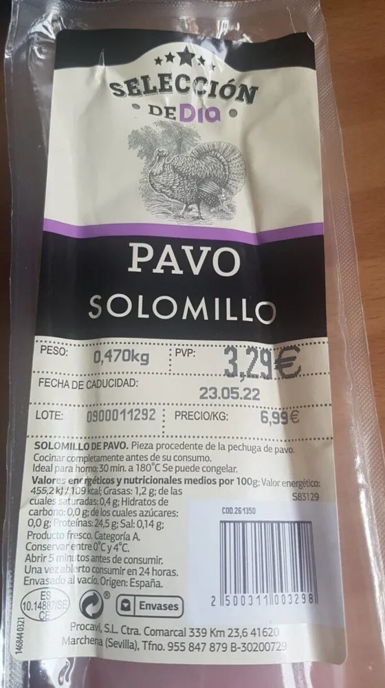 Solomillo de pavo