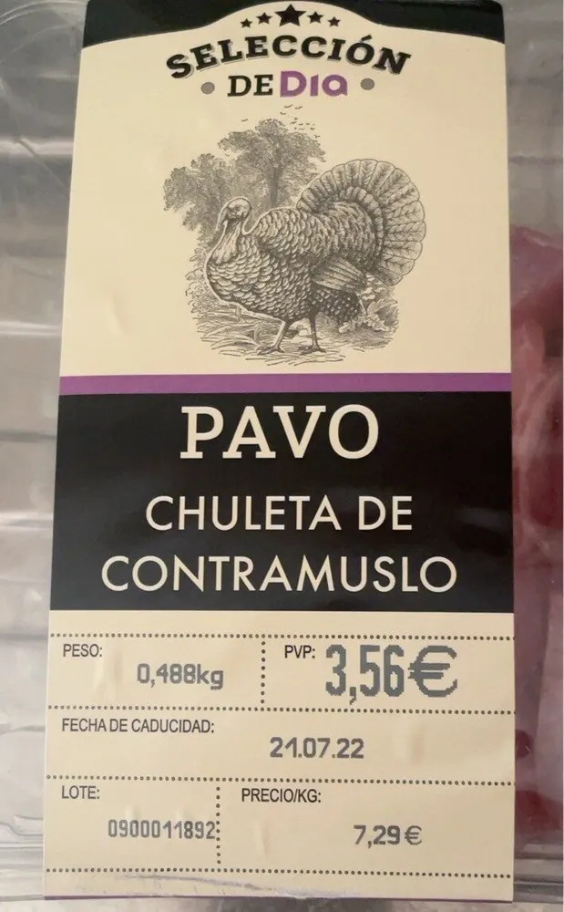 Pavo chuleta de contramuslo
