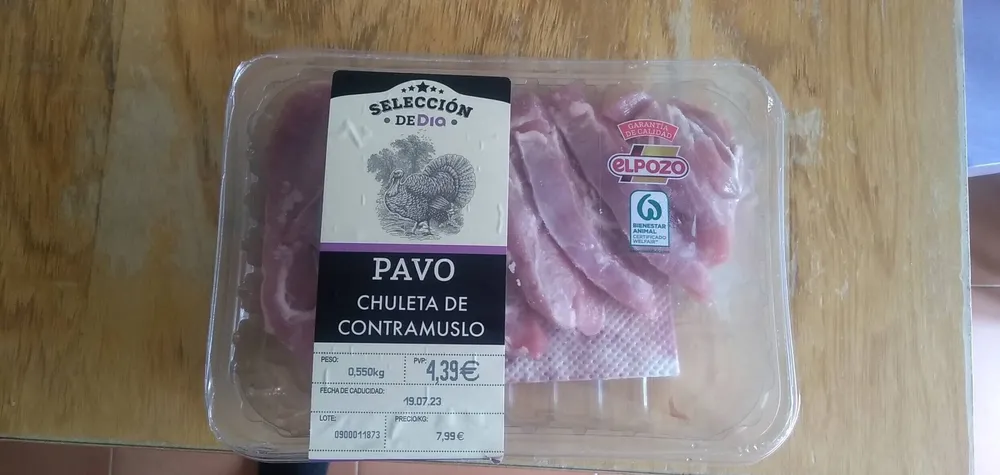 Pavo chuleta de contramuslo
