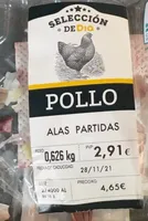 Pollo alas partidas