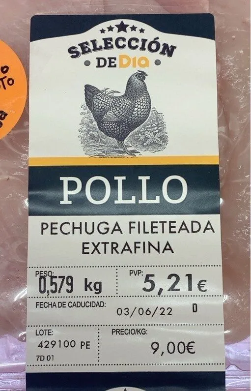 Pechuga fileteada extrafina