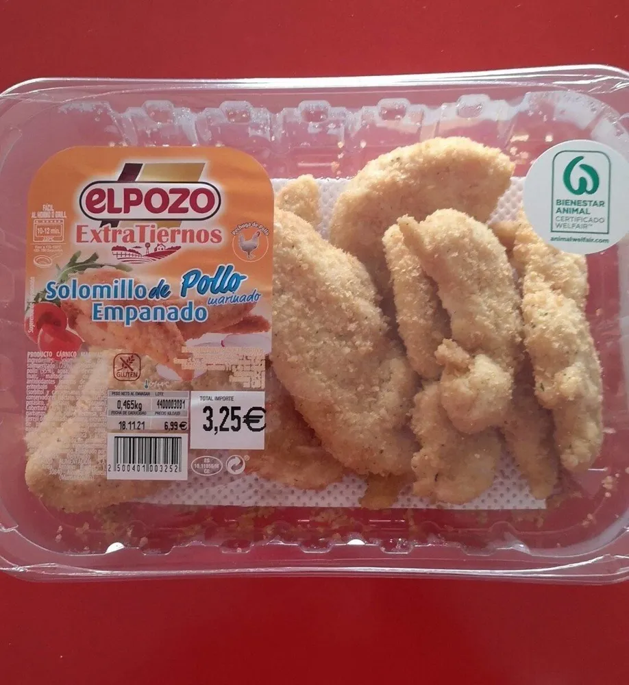 Solomillo de pollo empanado