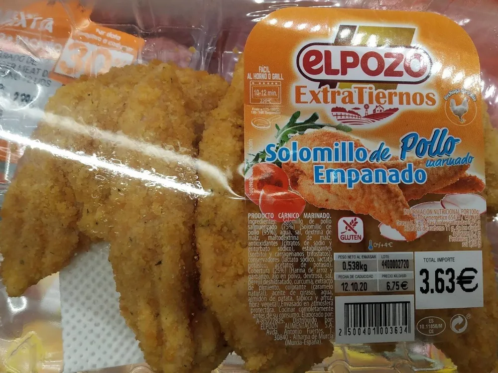 Solomillo de pollo empanado