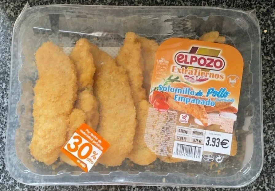 Solomillo de pollo empanado
