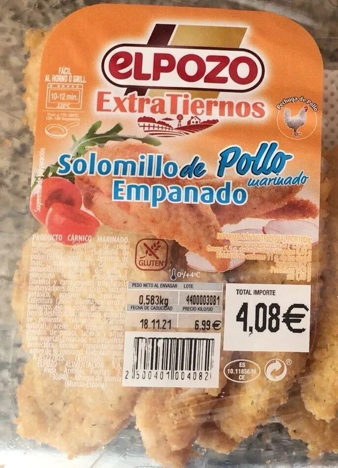 Solomillo de pollo empanado extratierno