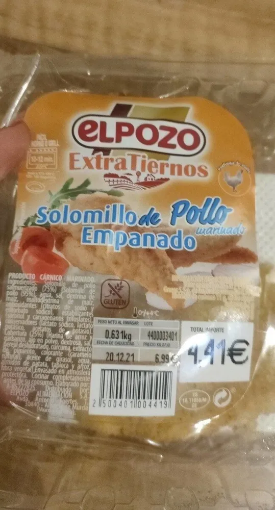 Solomillo de pollo empanado