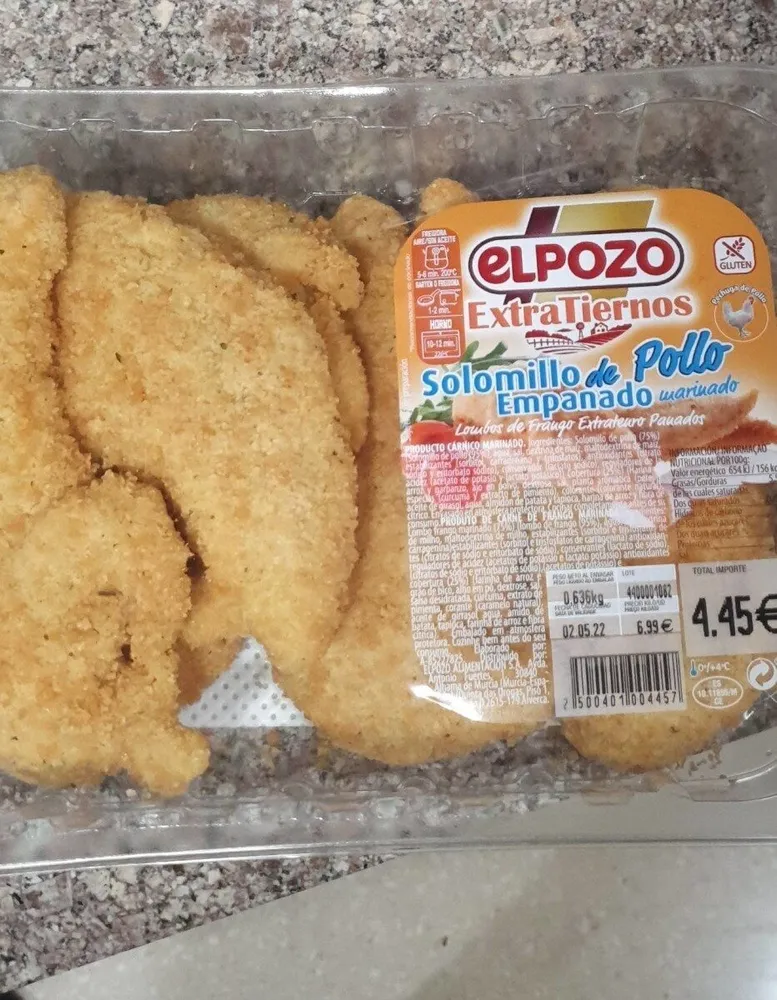 Solomillo de pollo empanado