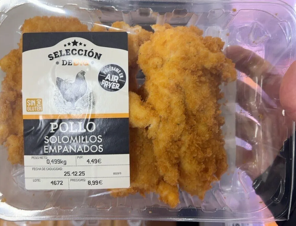 Pollo solomillos empanados