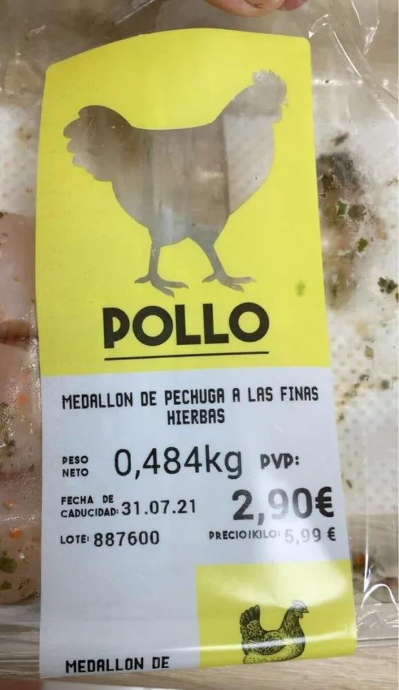 Medallon de pechuga a las finas hierbas