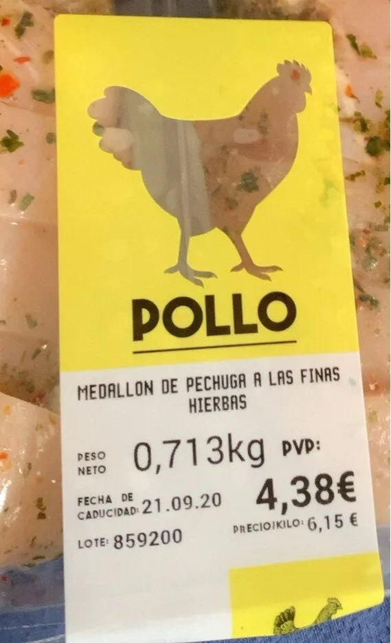 Medallon de pechuga a las finas hierbas