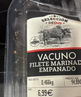 Vacuno filete marinado empanado