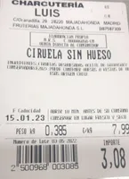 Ciruela sin hueso