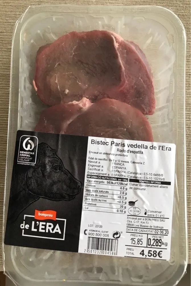 Bistec Paris vedella de l'Era