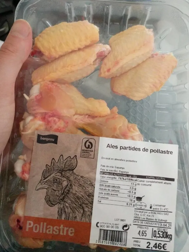 Ales partides de pollastre